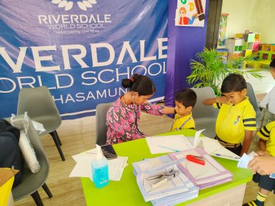 Health check up camp in Riverdale school