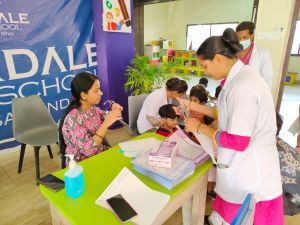 Health check up camp in Riverdale school