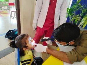 Health check up camp in Riverdale school