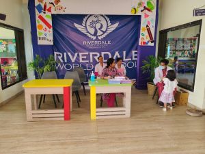 Health check up camp in Riverdale school